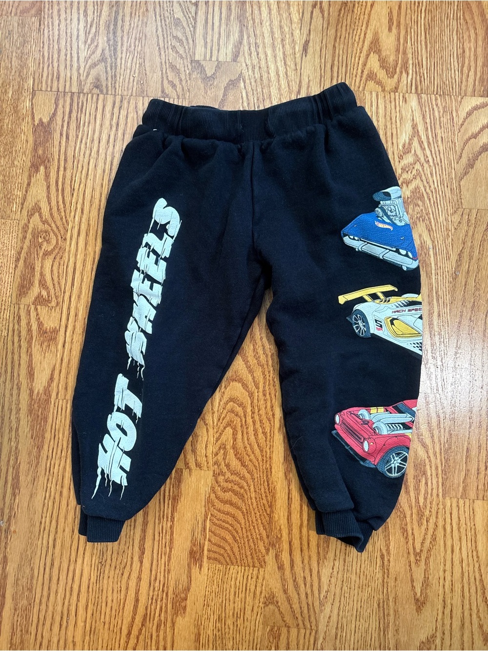 Zara Hotwheels Cars 5-6 Black Graphic Sweatpants toddler boy